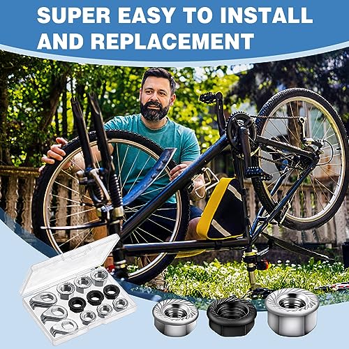 Zacro 18pcs Bike Wheel Axle Nut and Bicycle Hub Safety Washe