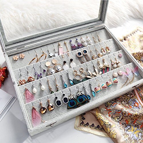 Wuligirl - Joyero organizador de terciopelo para aretes, col