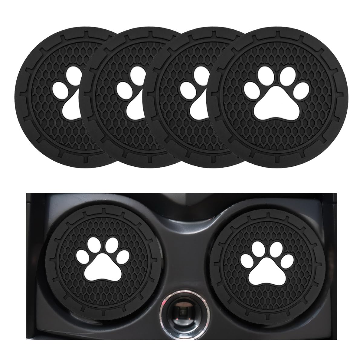 4 posavasos para automóvil, 2.75 pulgadas, tapete de bebida