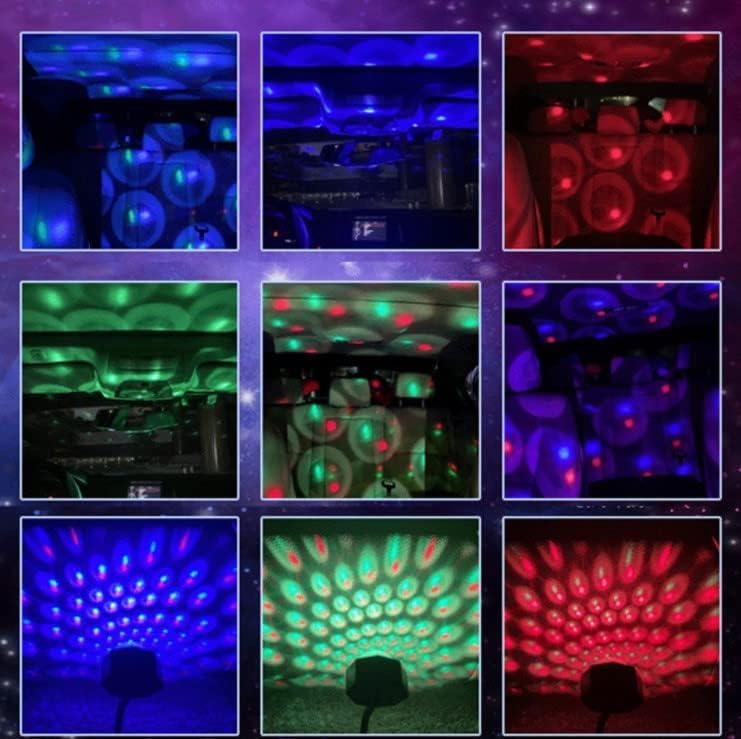 Luz de estrella de techo para coche, USB techo de coche RGB