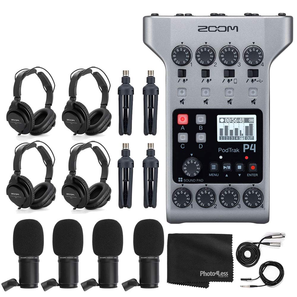 Zoom PodTrak P4 - Grabadora portátil de podcasts multipista
