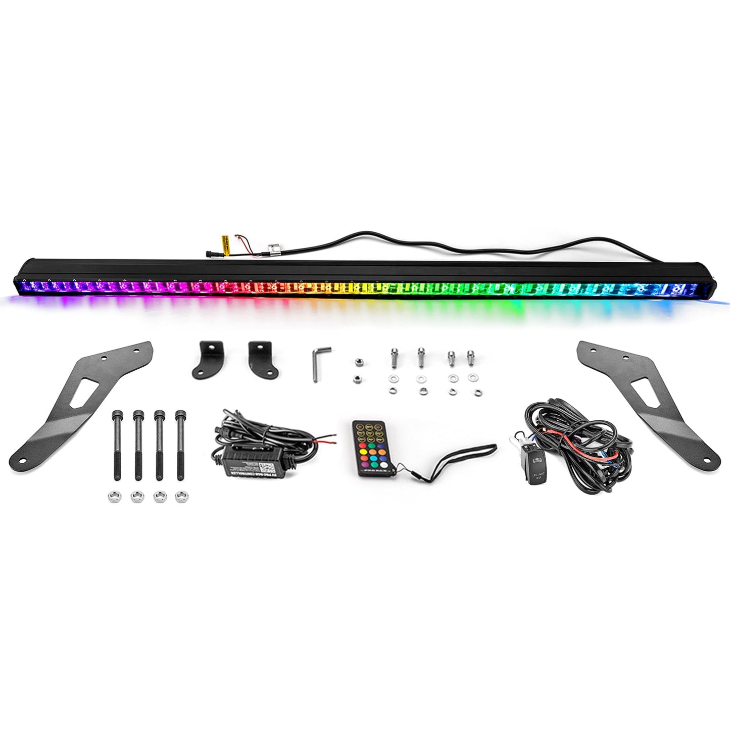 WeiSen Barra de luz LED recta RGBW de 50 pulgadas con arnés