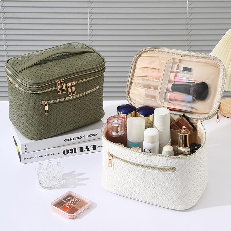 Bolsa de maquillaje para mujer, bolsa de cosméticos de doble