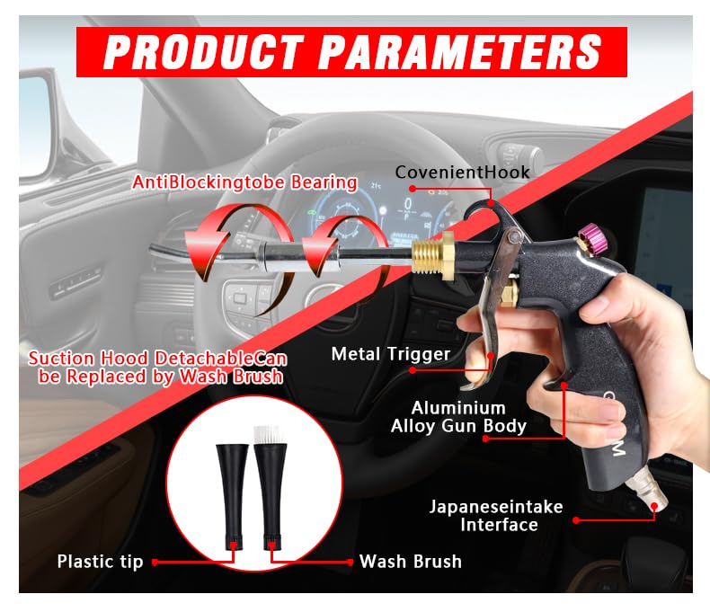 Pistola de aire para limpieza interior de automóvil, herrami