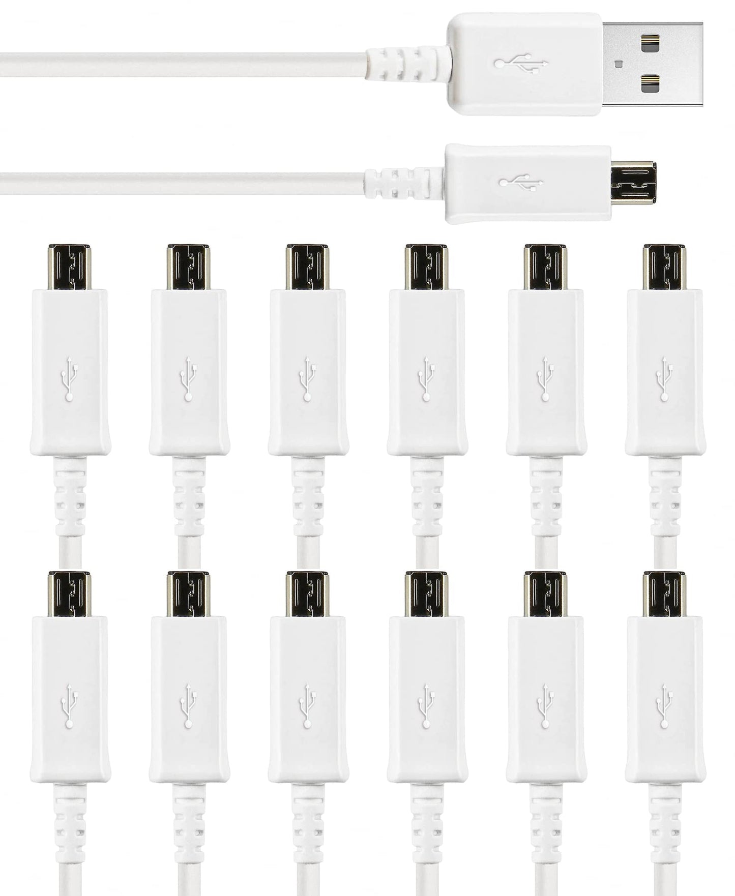 [Paquete de 12 cables micro USB a granel – 1 M/3.3 pies de c