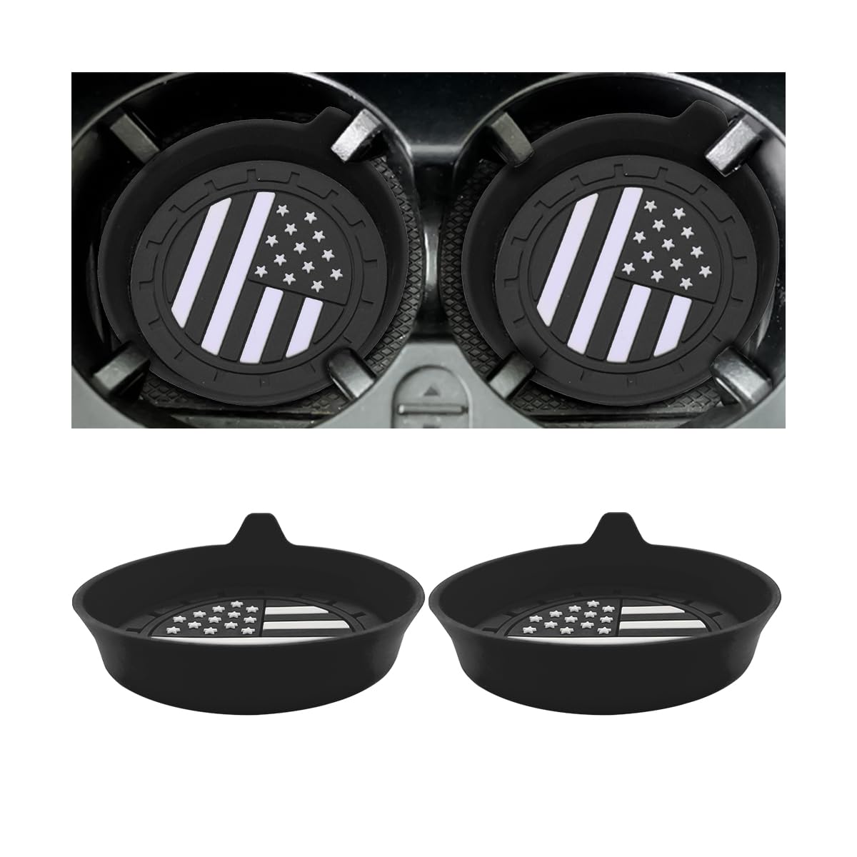 2 posavasos de silicona antideslizante con bandera de Ameica