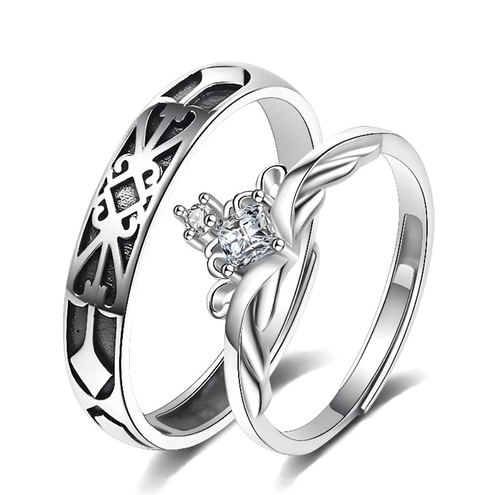 Anillos de promesa a juego para mujeres, hombres, ella, él,