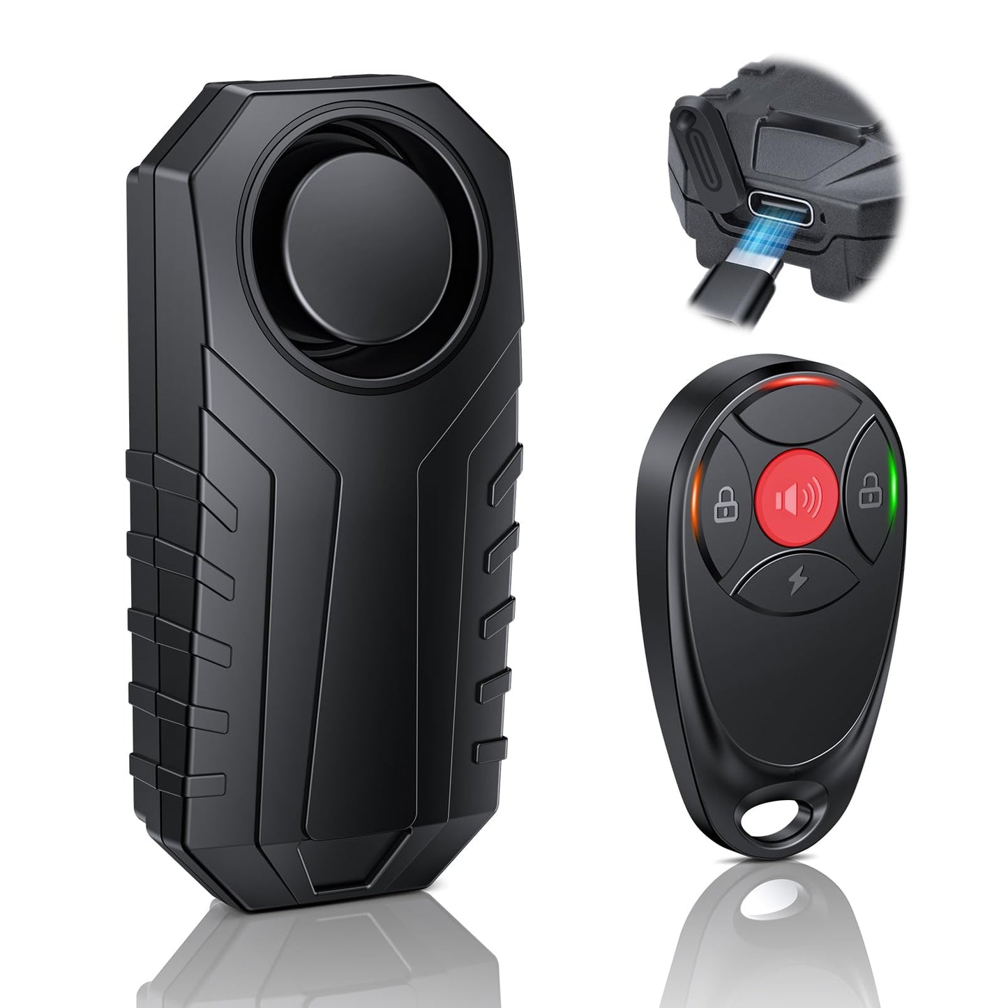 Onvian Alarma de bicicleta recargable por USB, alarma de mot