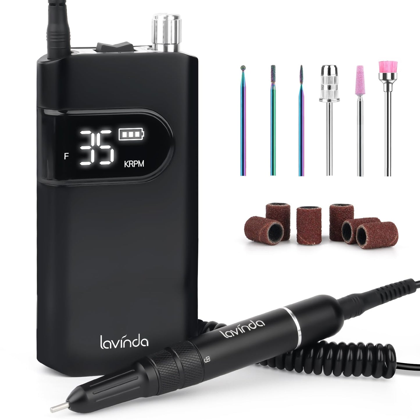 Lavinda Taladro de uñas eléctrico de 35000 RPM, máquina prof