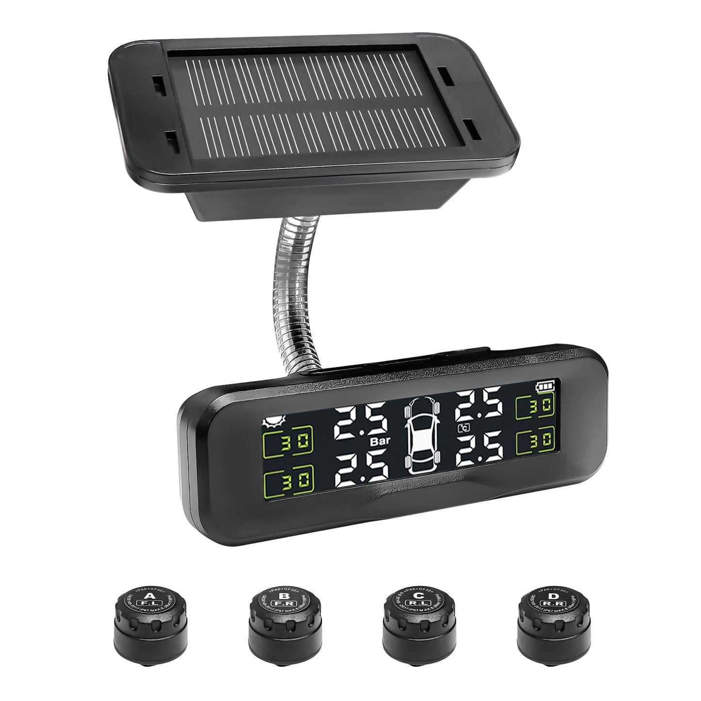 Tire Pressure Monitoring System, Upgrade Wireless Solar TPMS