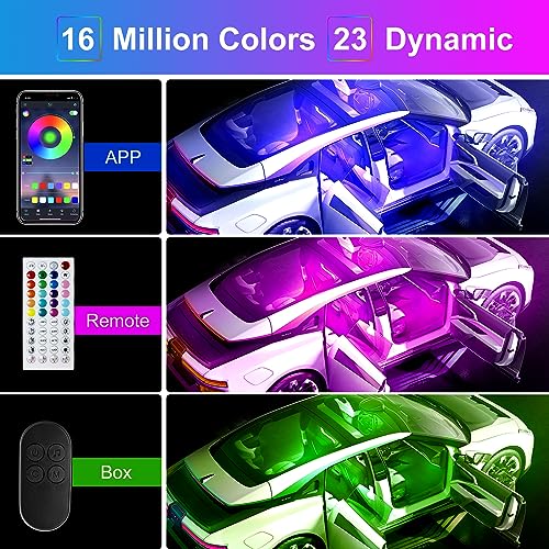 Luces LED para coche, control de aplicación con luces interi