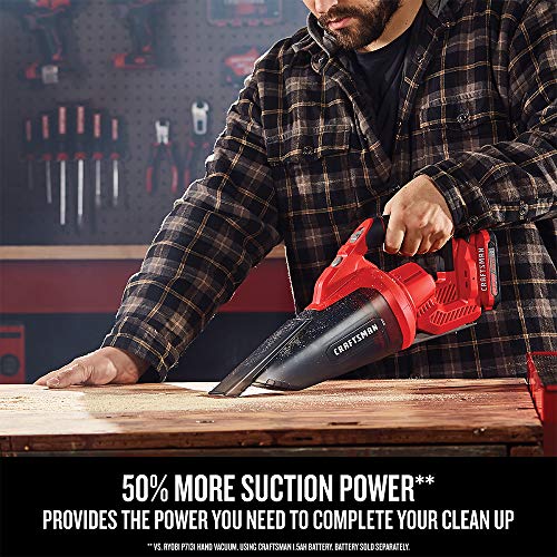 CRAFTSMAN Aspiradora de mano inalámbrica V20, 45 CFM, sistem
