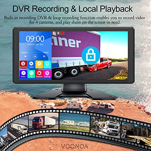 Sistema de cámara de respaldo 4K RV de 10.36 pulgadas, monit