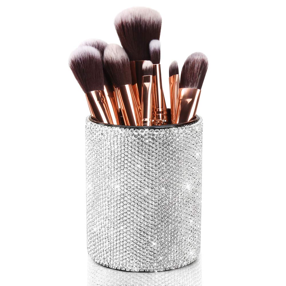 OTOSTAR Organizador de brochas de maquillaje de cristal bril