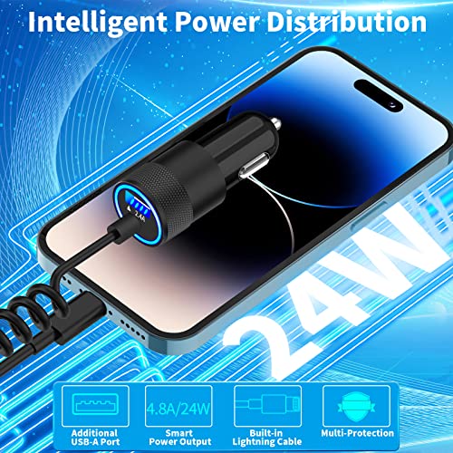 【MFi Certified】iPhone Car Charger Fast Charging, Caiinei 4.8