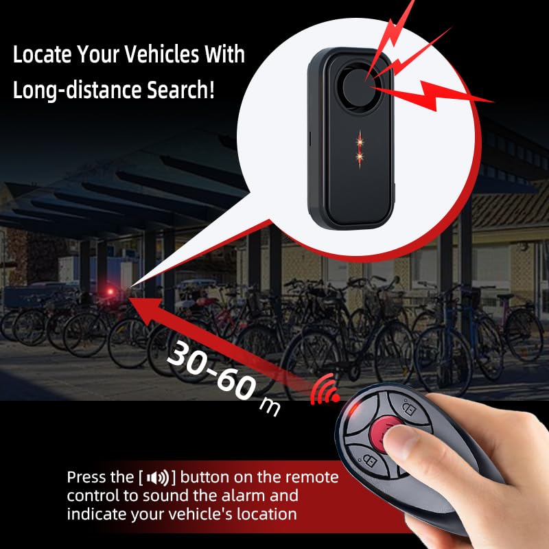Vehículo Findable, alarma de bicicleta de 113 dB, sensor de