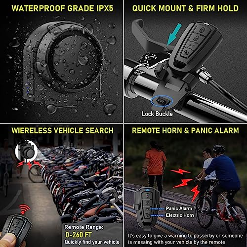 Alarma remota inalámbrica para bicicleta: 115dB Super ruidos