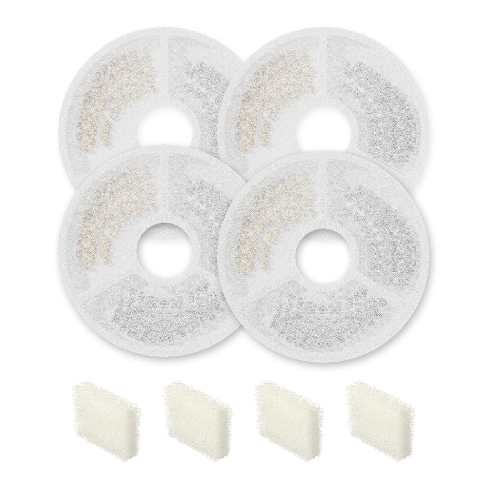 Paquete de 4 filtros de repuesto y 4 esponjas de prefiltro –