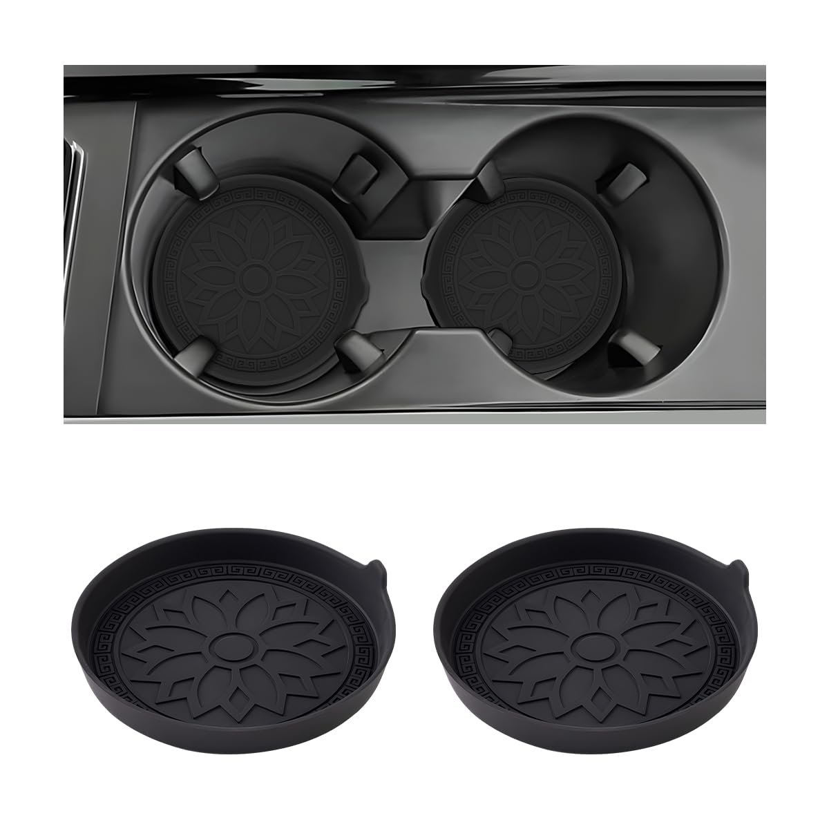 Mandark 2 posavasos para automóvil, tapete de silicona antid