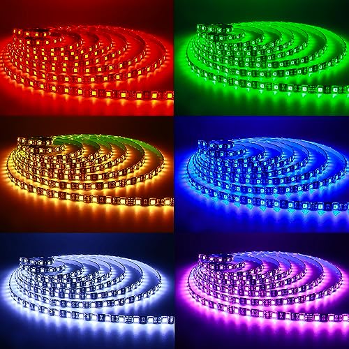 5M - Tira de luz LED negra PCB 5050 RGB impermeable IP65 300