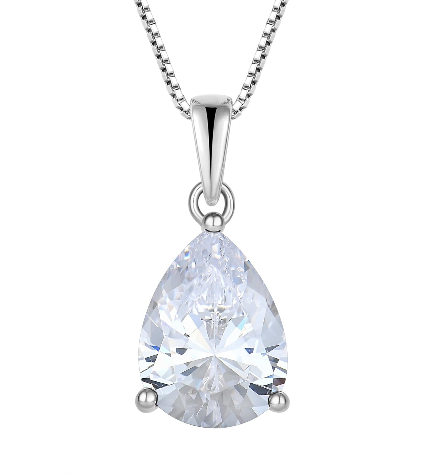 YL Collar de lágrima de plata de ley 925 con colgante solita