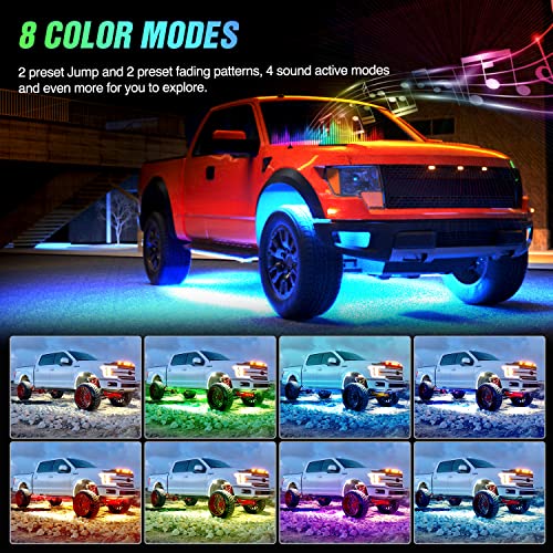 Nilight 4 tiras de luces de neón para automóvil, 252 luces L