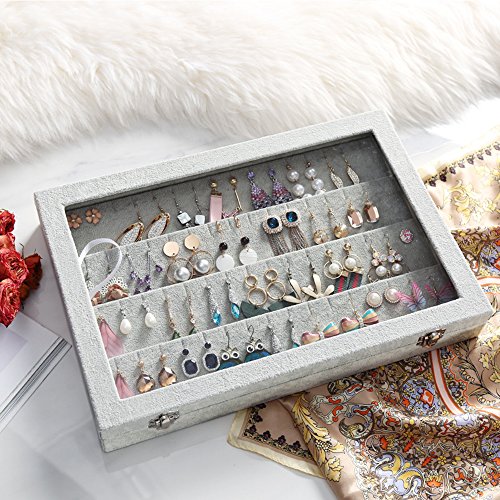 Wuligirl - Joyero organizador de terciopelo para aretes, col