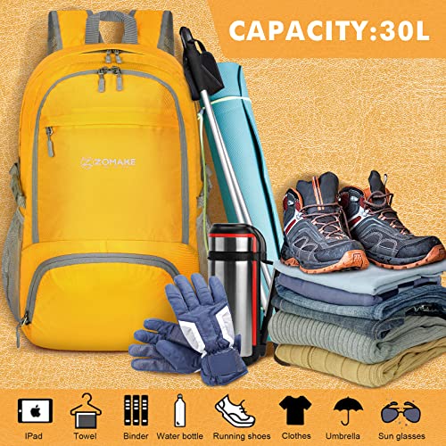 Zomake - Mochila ligera de 30 l, resistente al agua, para se