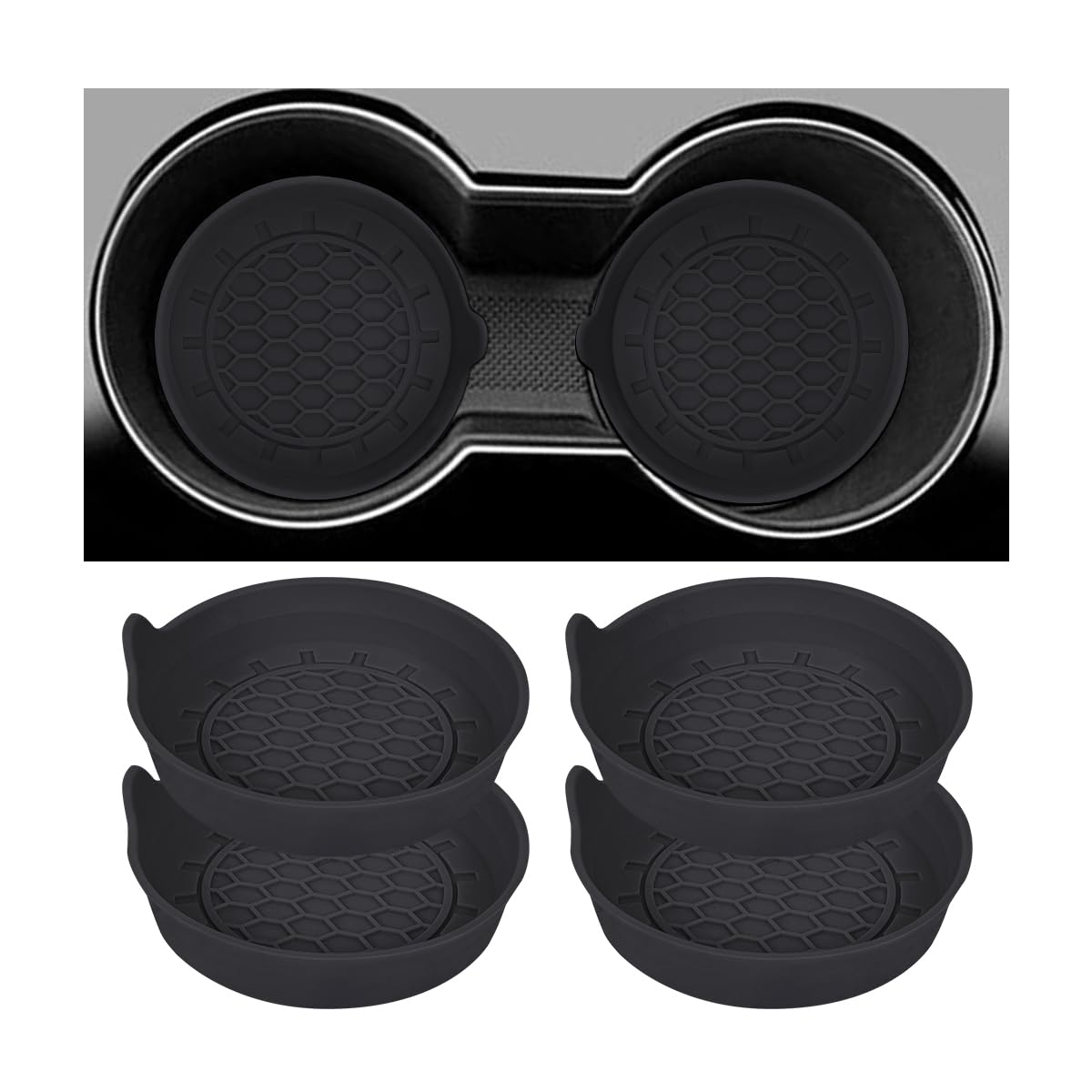 4 posavasos para automóvil, almohadillas de silicona antides