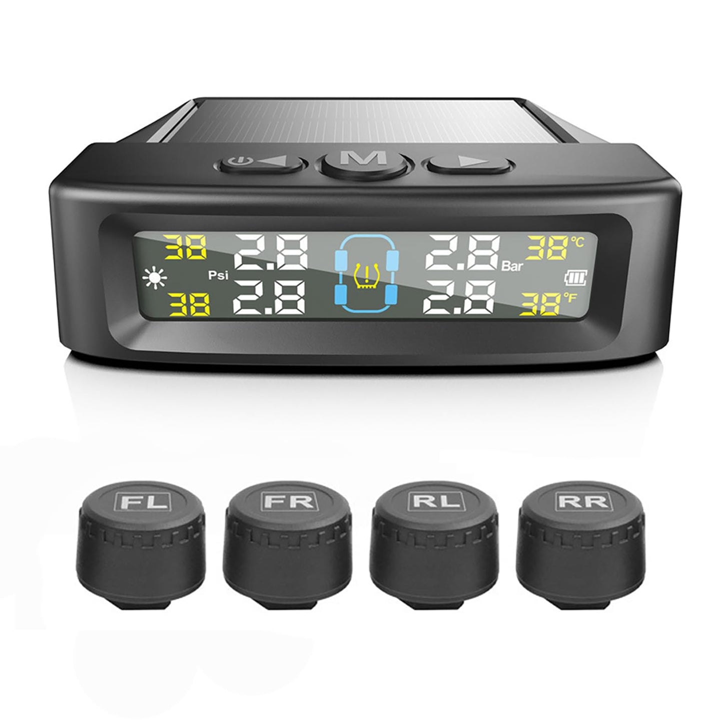 Sistema de monitoreo de presión de neumáticos, alarma de voz