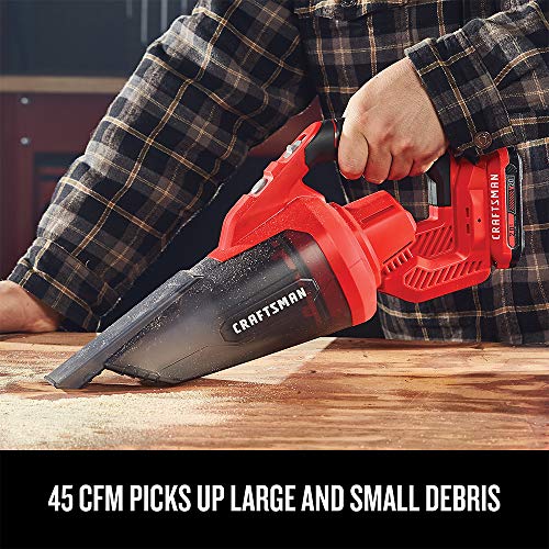 CRAFTSMAN Aspiradora de mano inalámbrica V20, 45 CFM, sistem