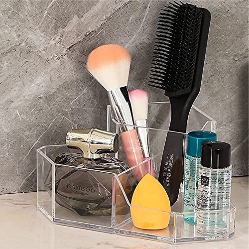 Cq acrylic Organizador de brochas de maquillaje, 3 ranuras p