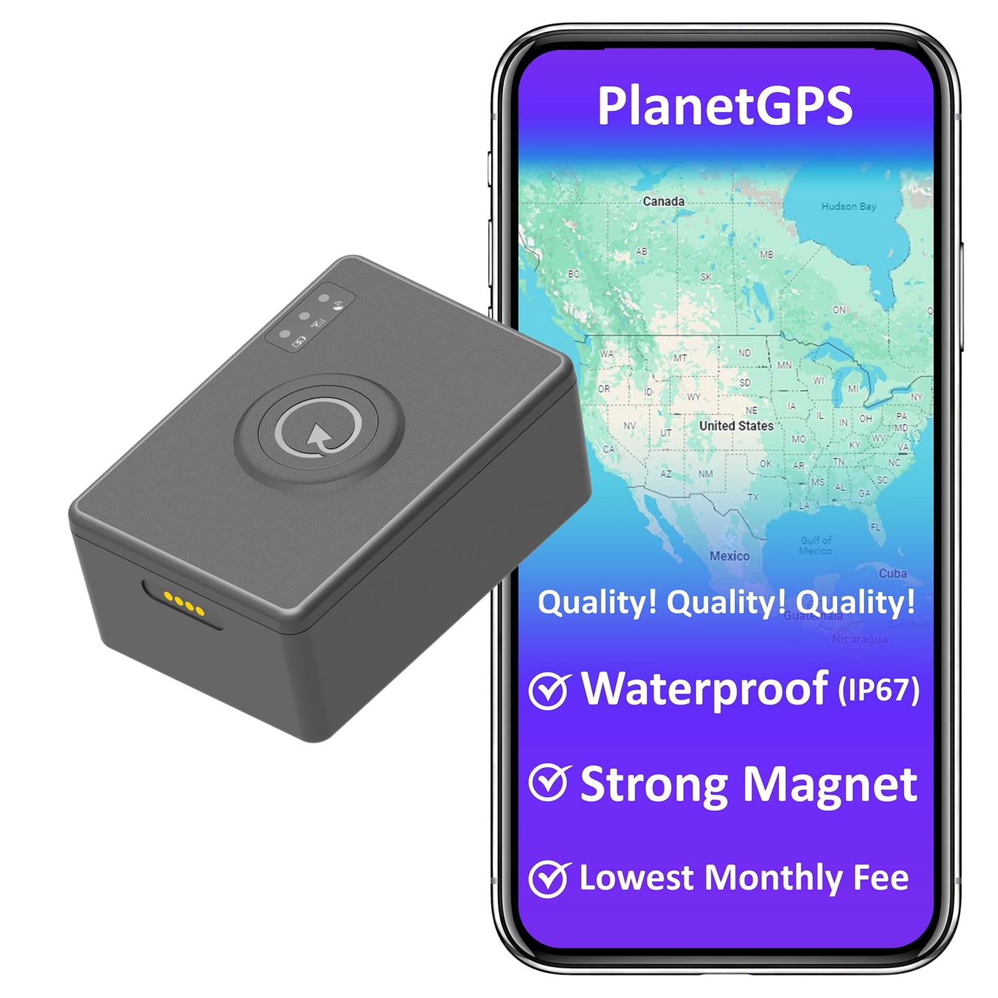 (Neptuno) - Rastreador GPS magnético impermeable para vehícu