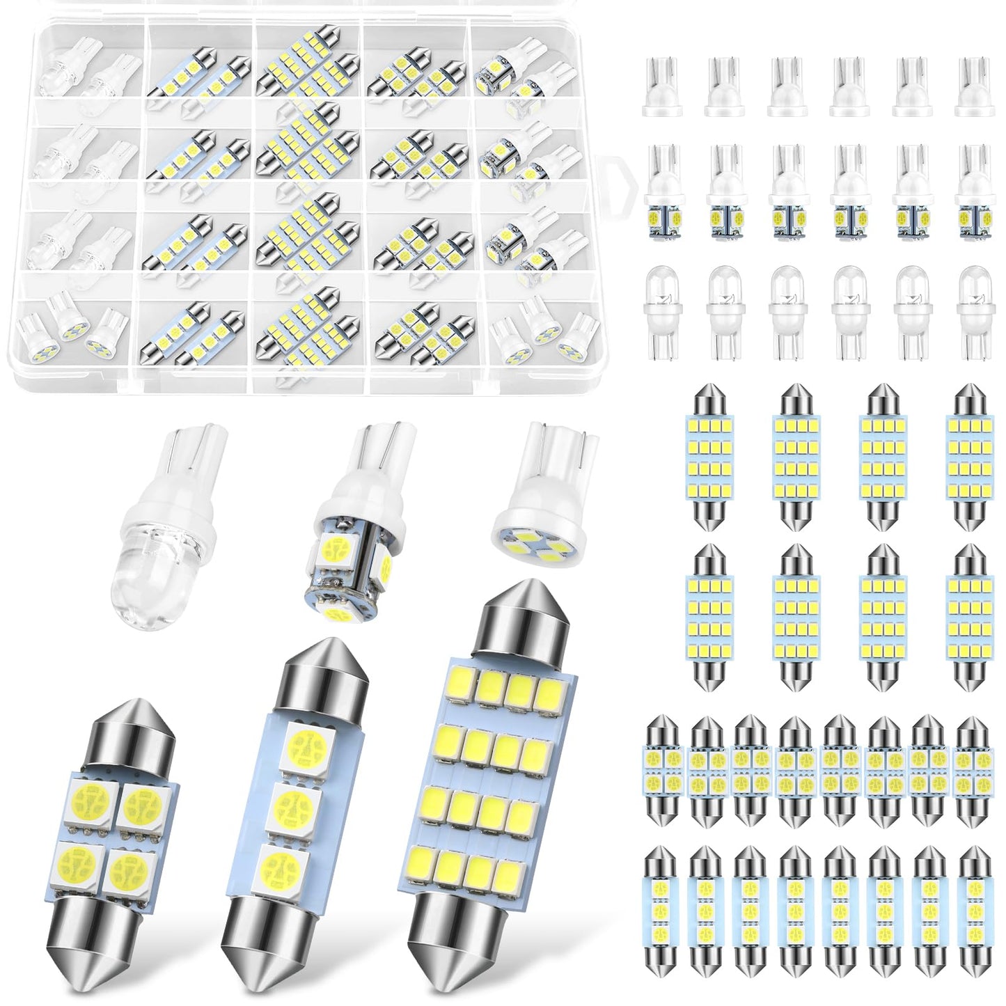 42 luces LED para el interior del automóvil, kit de bombilla