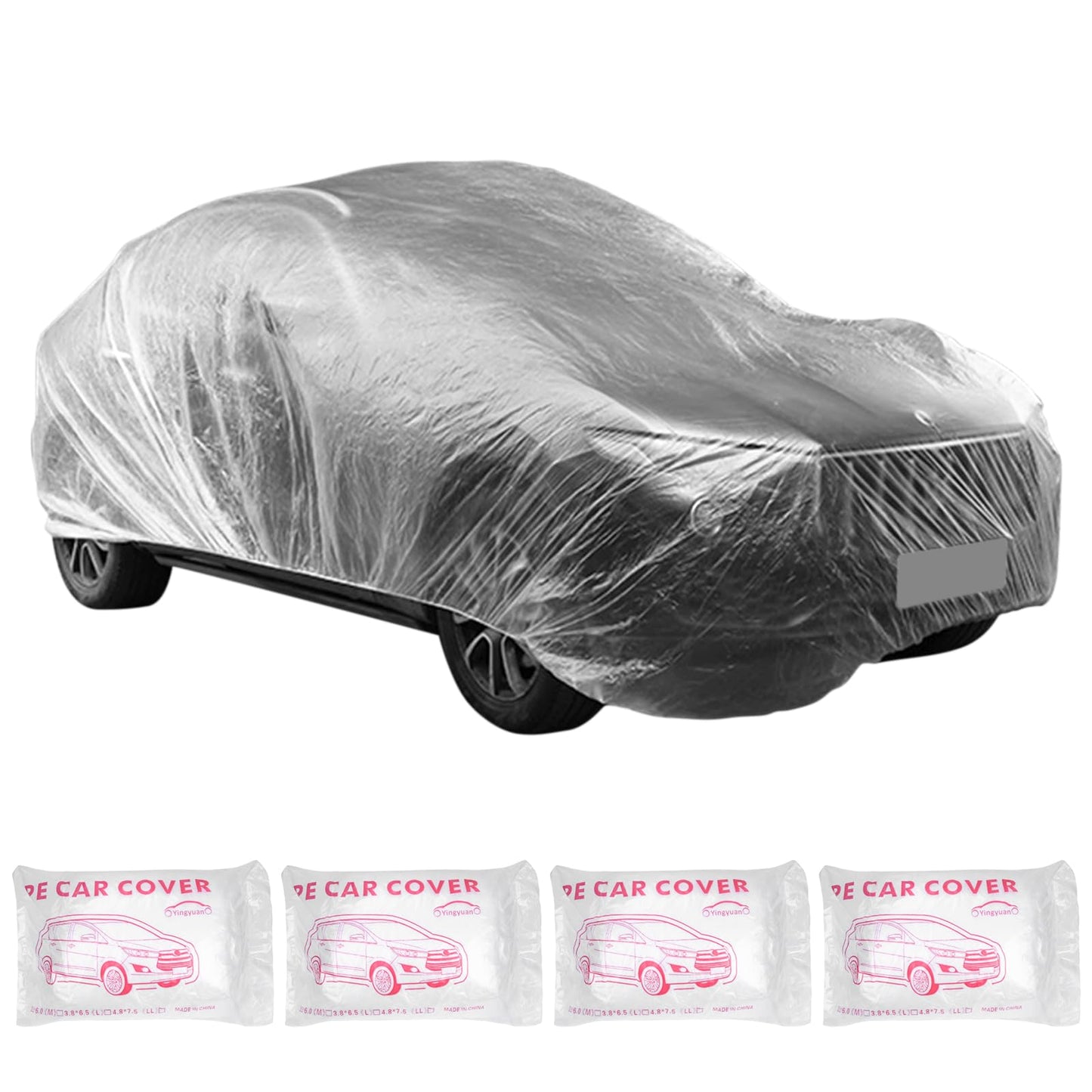 Paquete de 4 fundas desechables de plástico para automóvil,