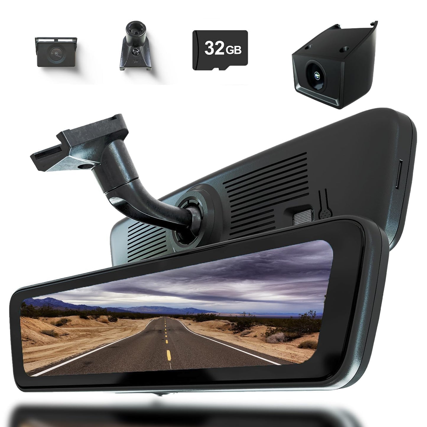 9.66″ Rear View Mirror Camera OEM with IPS Screen, Detached