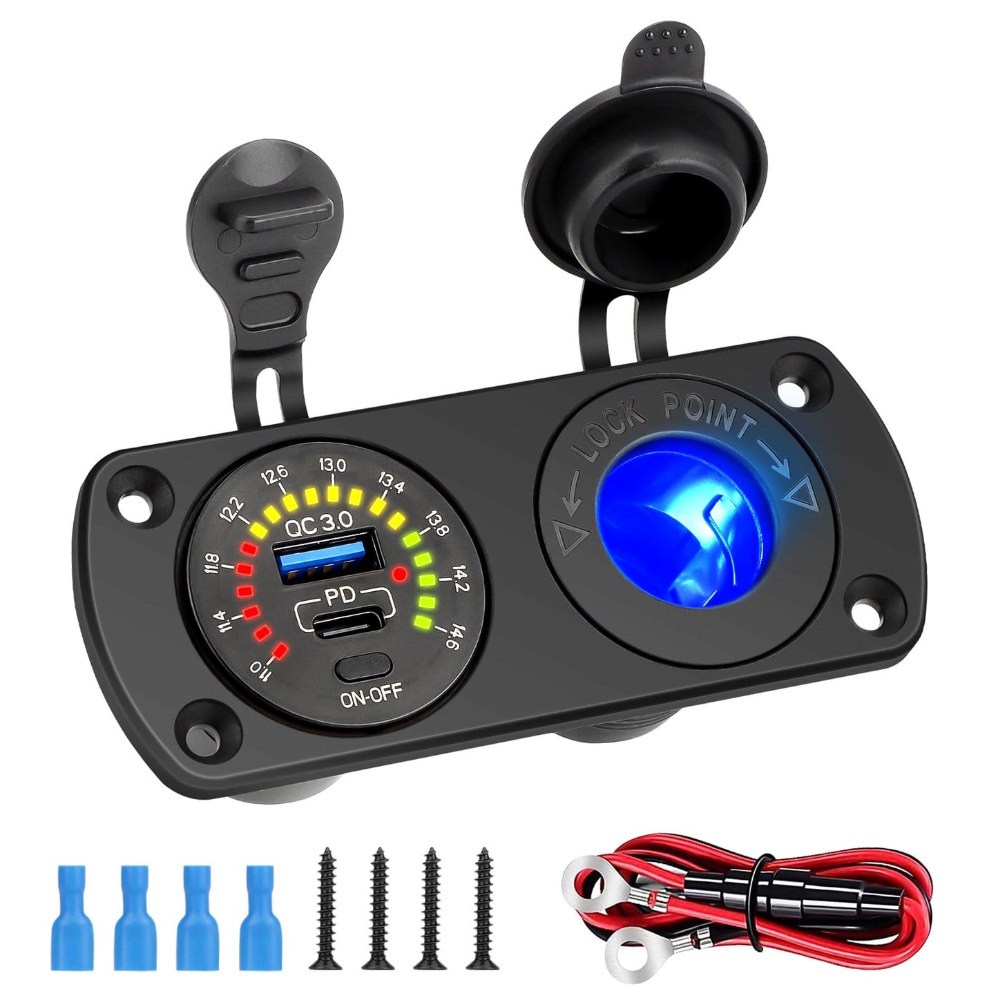 Linkstyle Toma de corriente USB para RV, enchufe para encend