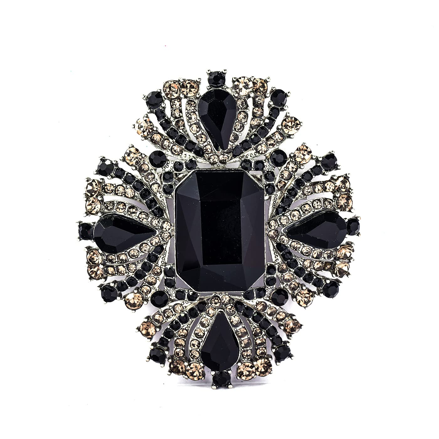 YOQUCOL Broche en forma de flores de cristal austriaco vinta