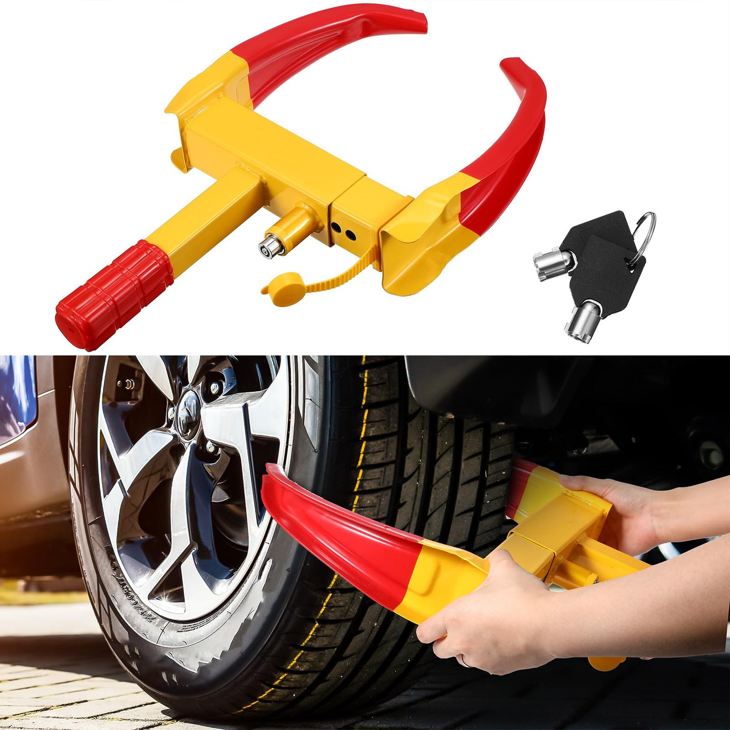 Aoriher Cerradura de rueda para automóviles, cerradura de ru