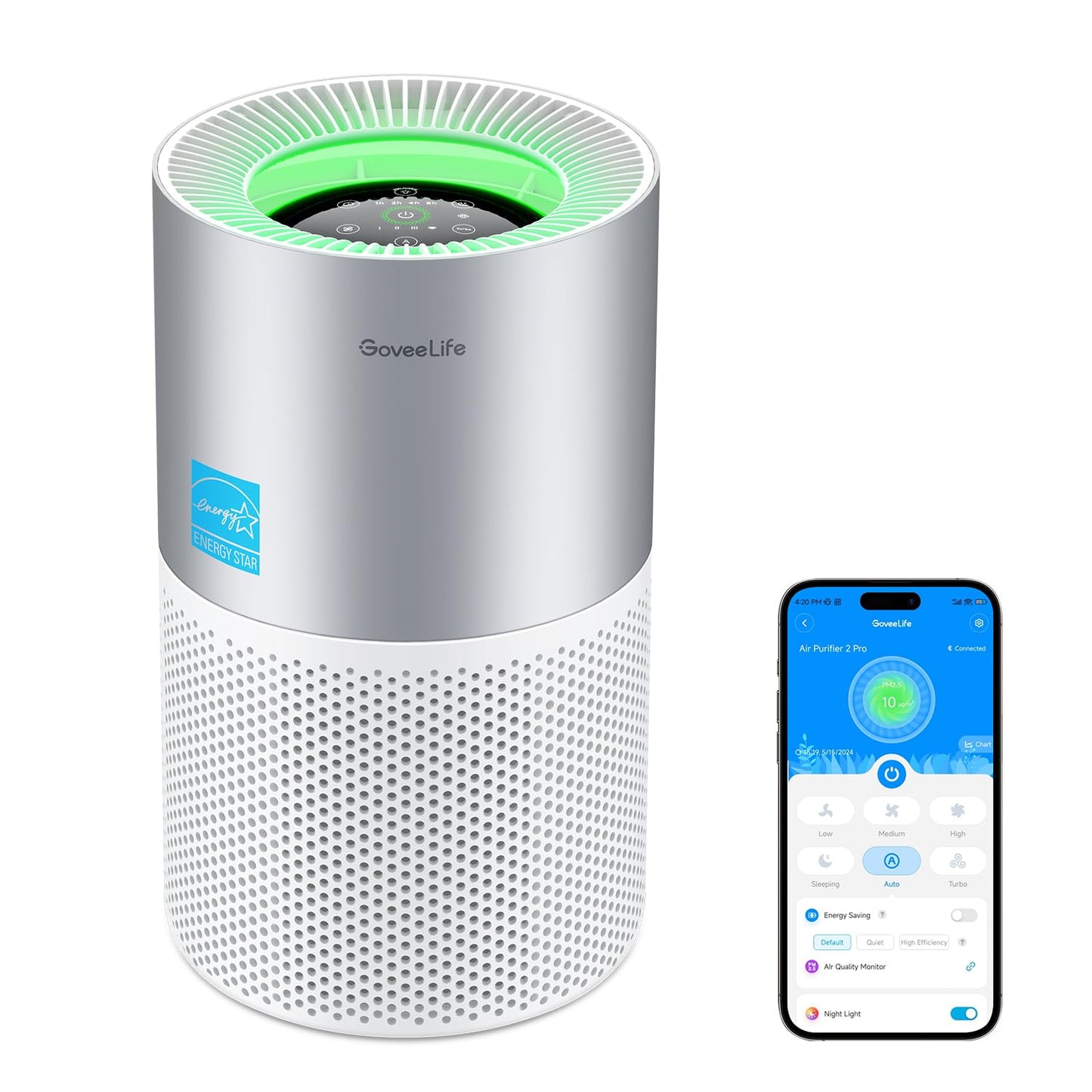 GoveeLife Purificador de aire inteligente para hogares y hab