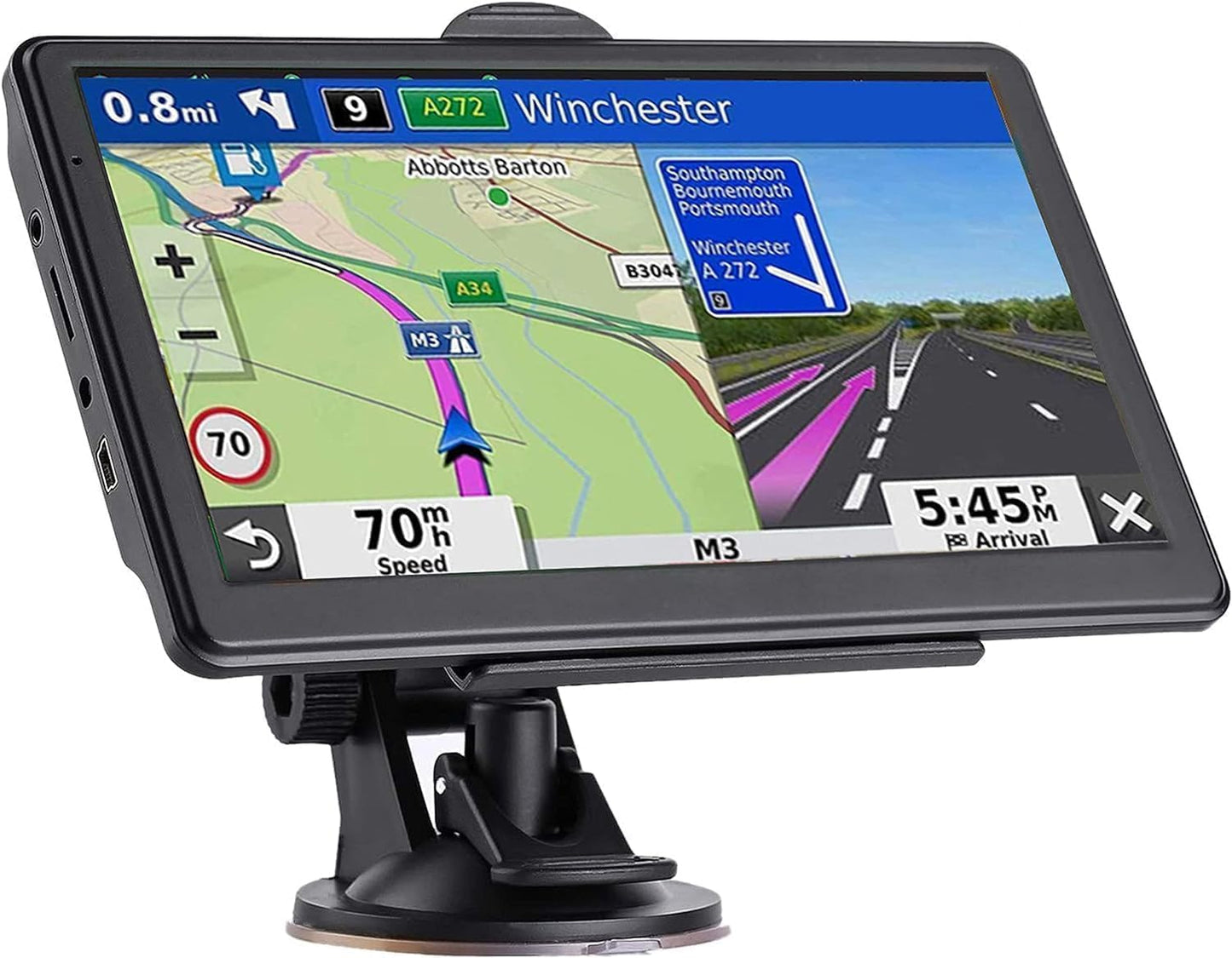 Navegador GPS para coche, camión, RV, último mapa 2025, pant