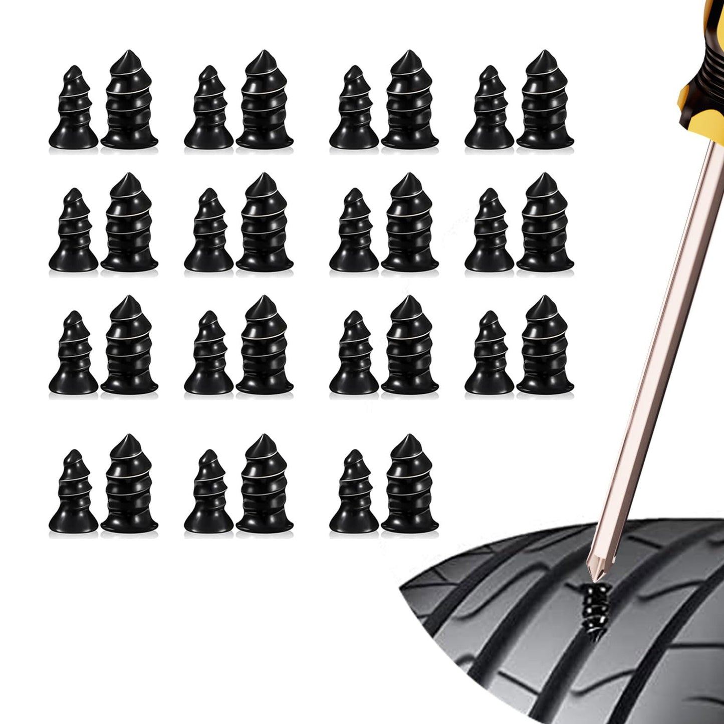 ZKFAR 30 clavos de goma para reparación de neumáticos, kit d