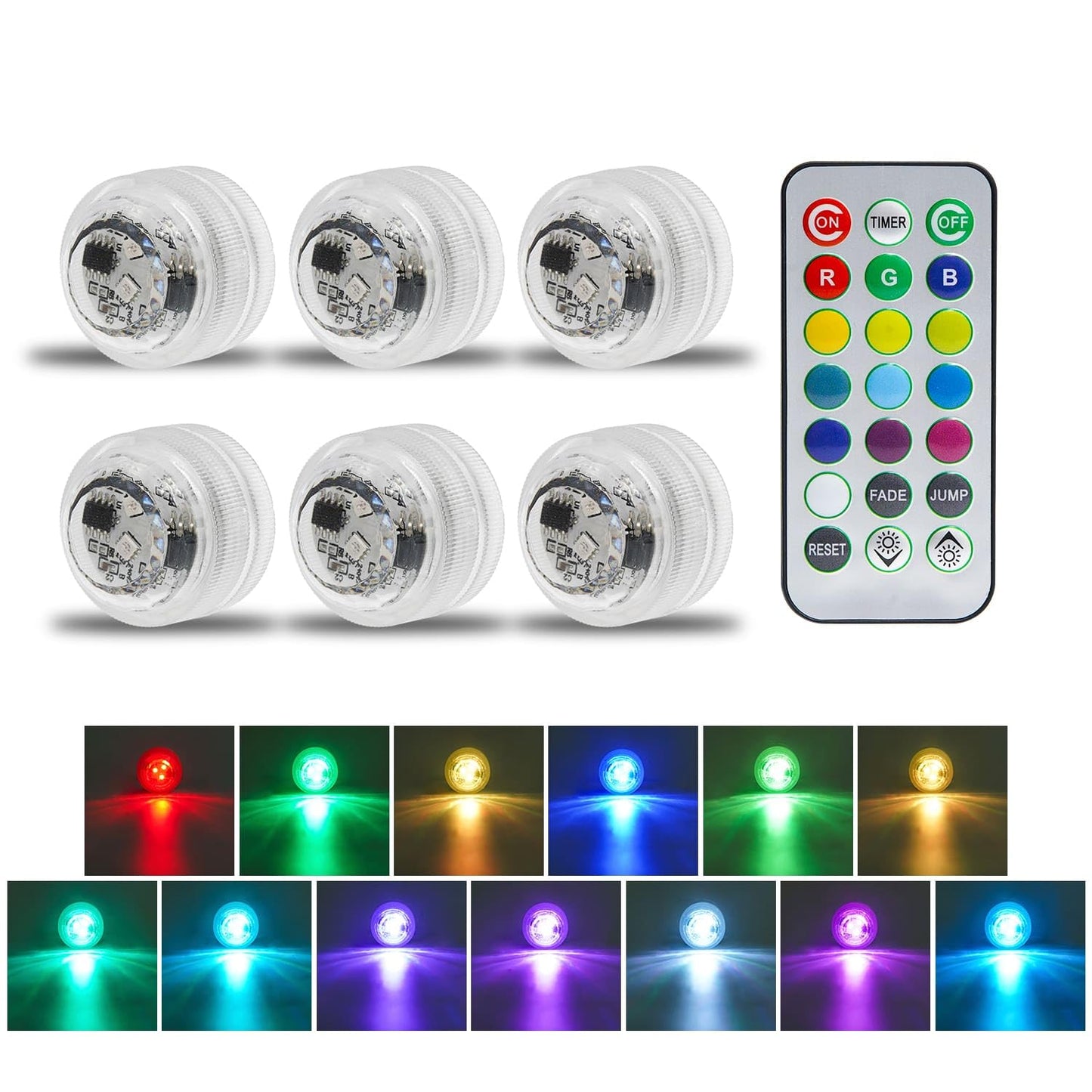 6 luces LED inalámbricas para el interior del automóvil, luc