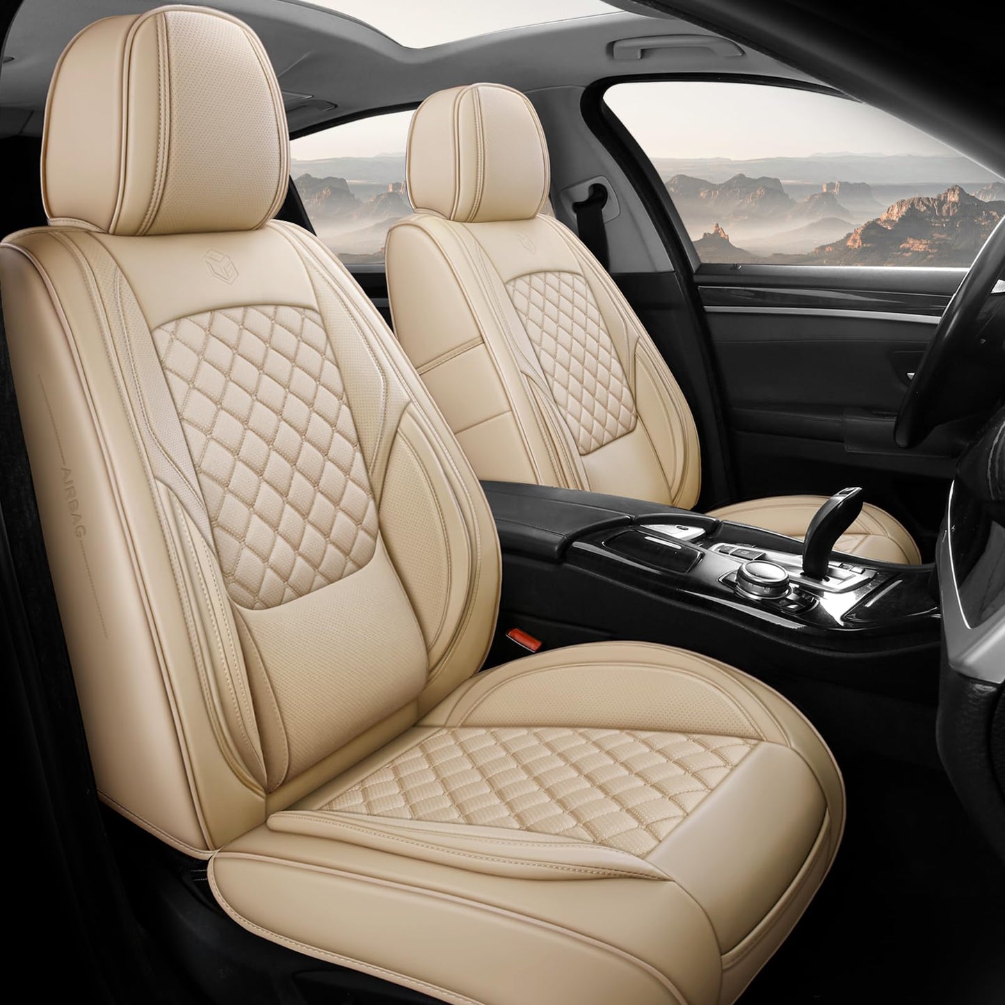 Fundas de asiento de automóvil de cuero de alta calidad, aju