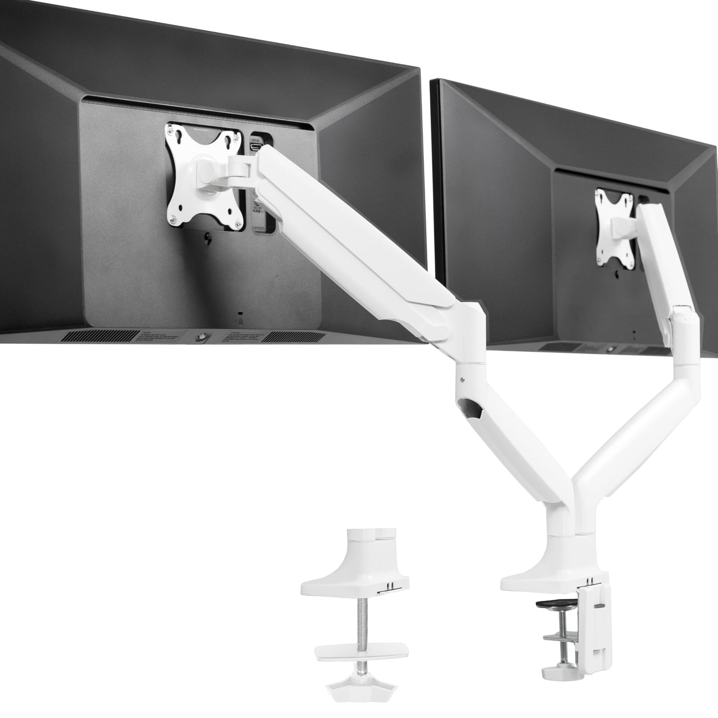 VIVO Brazo de monitor doble de aluminio de alta calidad para