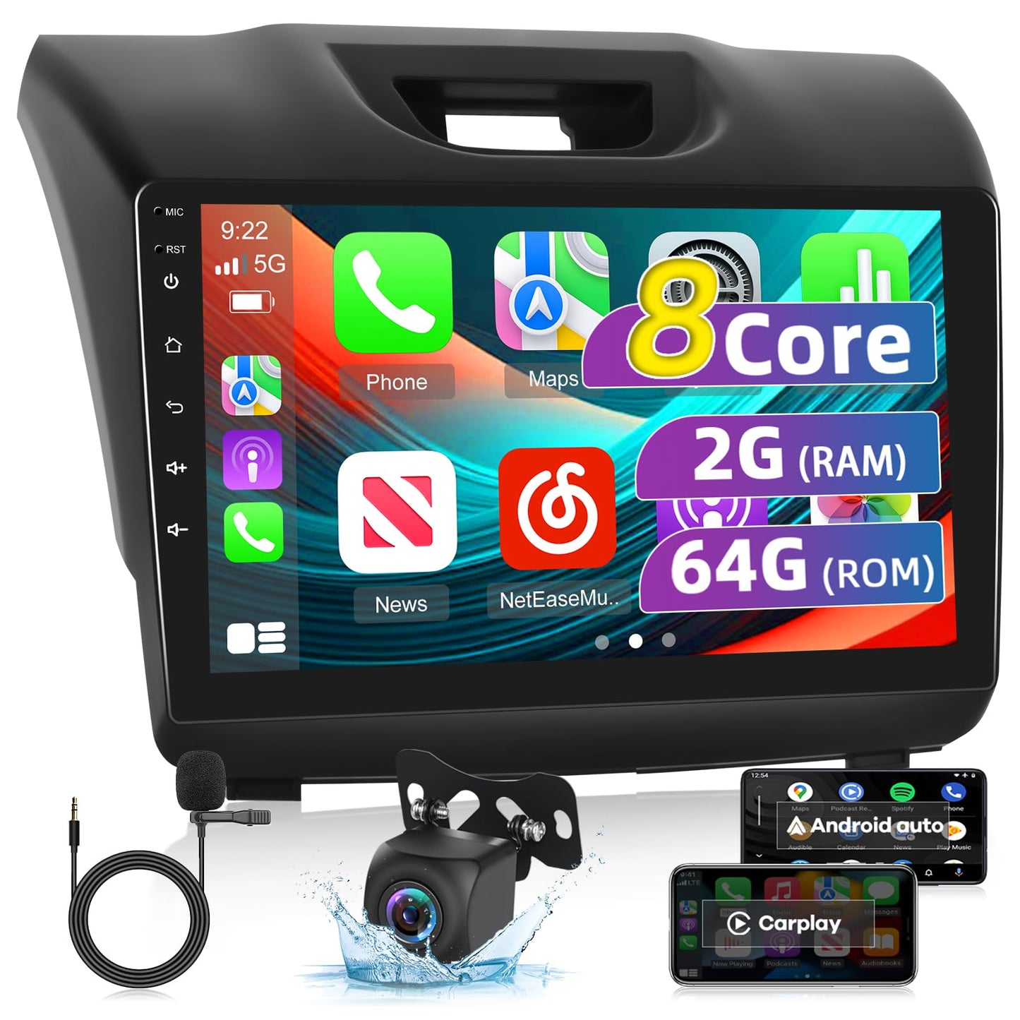 Radio de coche para Isuzu D-MAX 2015-2018 MU-X 2015-2017 con