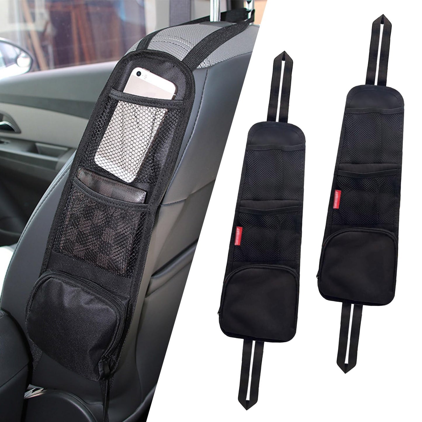 2 bolsas de almacenamiento lateral para asiento de automóvil