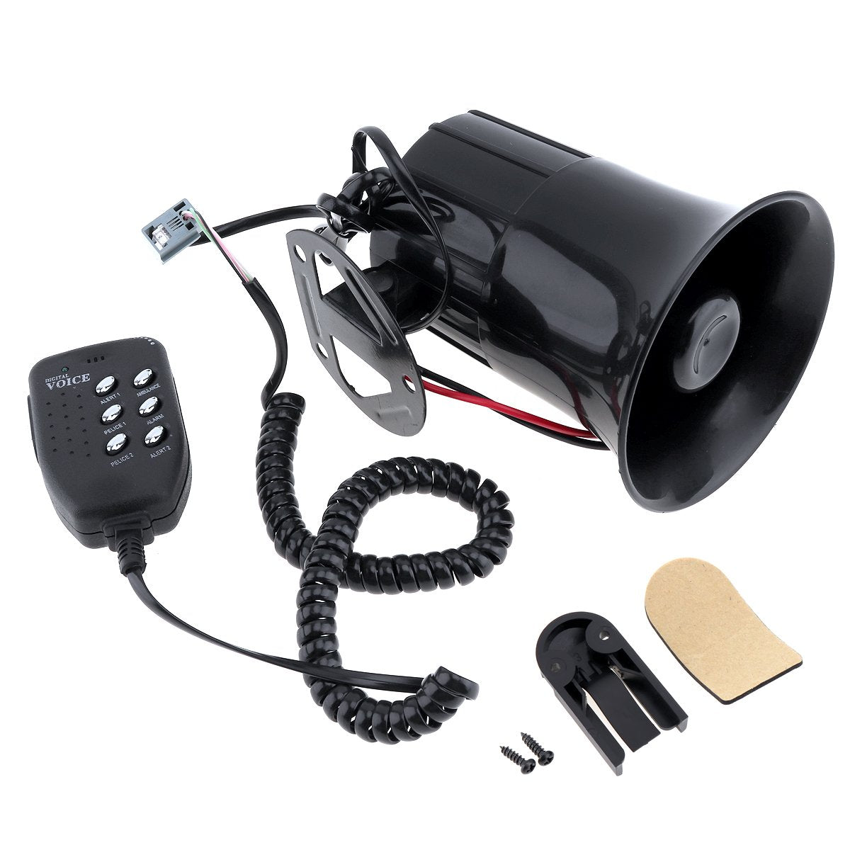 Bocina de sirena de alarma con cable, 100 W 12 V 6 sonido co