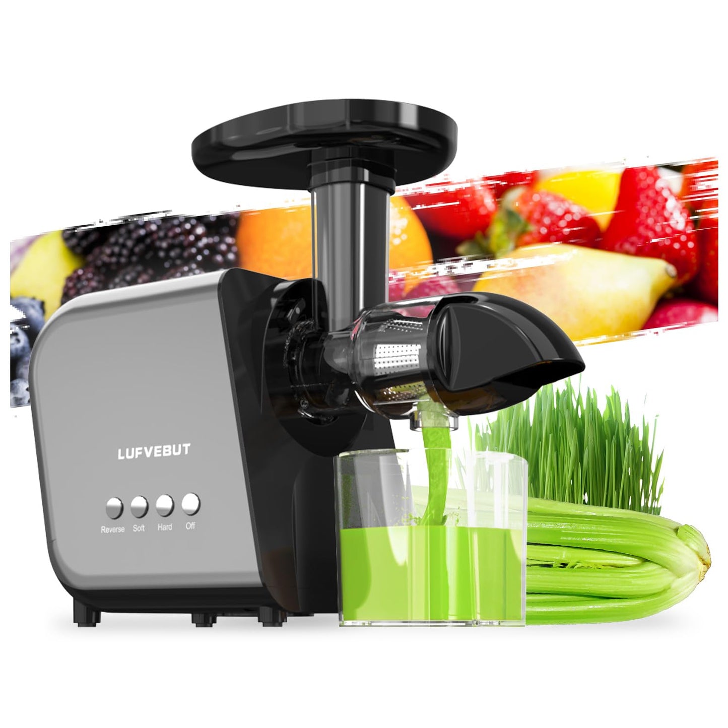 Máquina exprimidora lenta para verduras y frutas, extractor