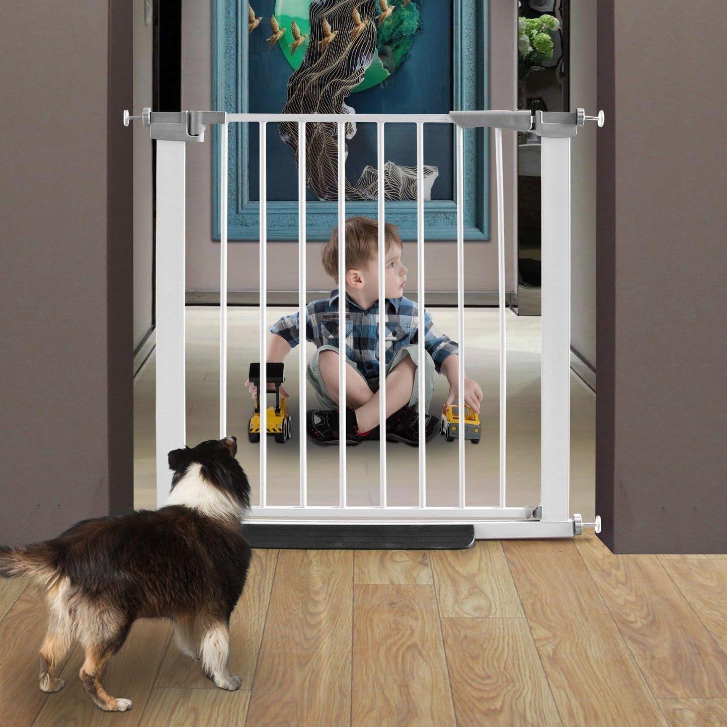 ZJSF Puerta retráctil para perros con cierre automático para